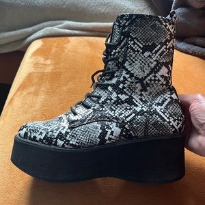 Brand new snakeskin platform boots
